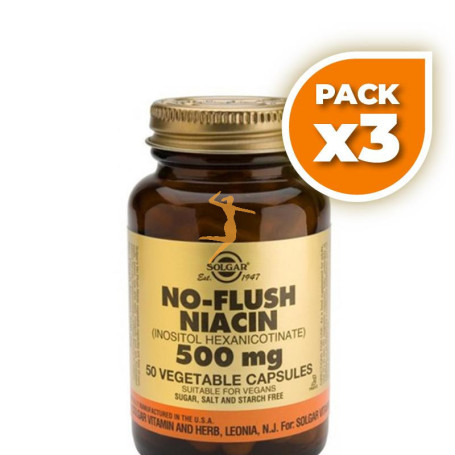 Pack 3x NIACINA NO RUBORIZANTE 50 CÁPSULAS VEGETALES SOLGAR