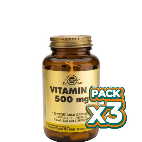 Pack 3x VITAMINA C 100 CÁPSULAS VEGETALES SOLGAR