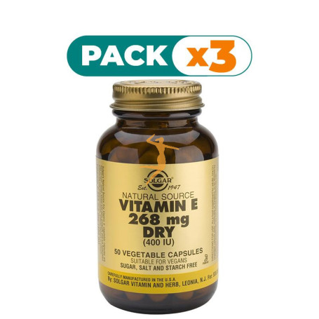 Pack 3x VITAMINA E 400UI 100 CÁPSULAS BLANDAS VEGETALES SOLGAR