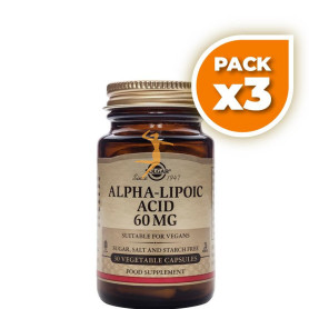 Pack 3x ACIDO ALFA LIPOICO 60Mg. 30 CAPSULAS SOLGAR