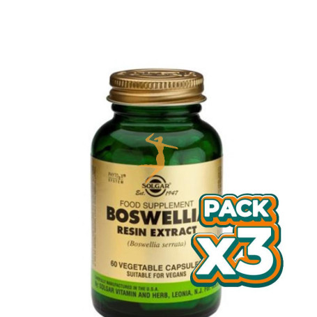 Pack 3x BOSWELLIA RESINA EXTRACTO 60 CÁPSULAS SOLGAR
