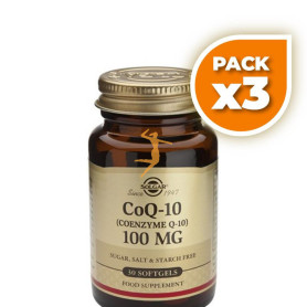 Pack 3x COENZIMA Q-10 100Mg. EN ACEITE 30 CÁPSULAS BLANDAS SOLGAR