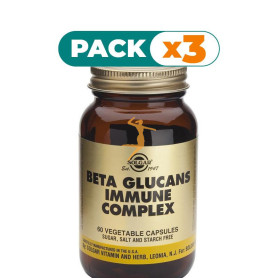 Pack 3x BETA GLUCANOS COMPLEX 60 CÁPSULAS SOLGAR