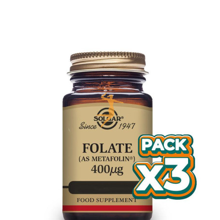 Pack 3x FOLATO (METAFOLIN) 50 CAPSULAS SOLGAR