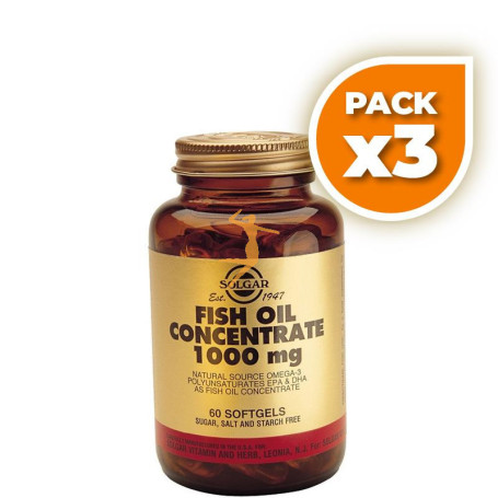 Pack 3x ACEITE DE PESCADO CONCENTRADO 60 CÁPSULAS SOLGAR