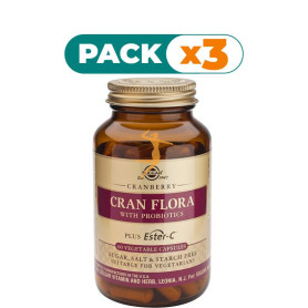 Pack 3x CRAN FLORA 60 CÁPSULAS VEGETALES SOLGAR