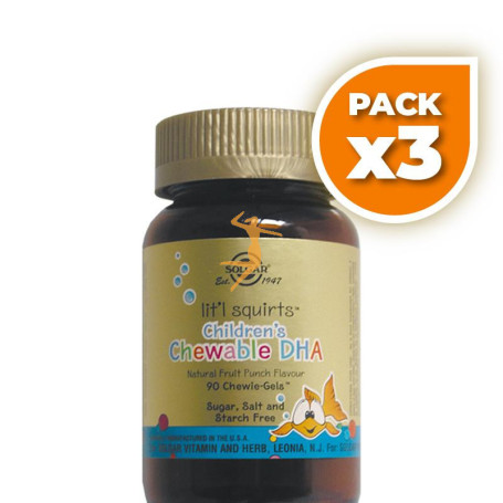 Pack 3x DHA MASTICABLE 90 CÁPSULAS SOLGAR