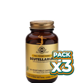 Pack 3x ESCUTELARIA 50 CAPSULAS VEGETALES SOLGAR