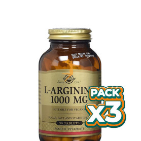 Pack 3x L-ARGININA 1000Mg. 90 CÁPSULAS SOLGAR