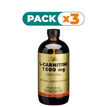 Pack 3x L-CARNITINA LIQUIDA SOLGAR