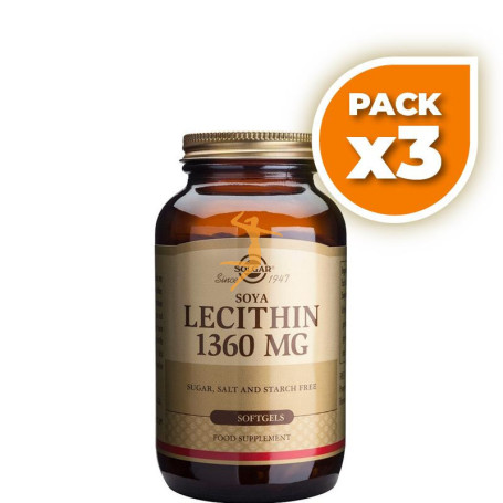 Pack 3x LECITINA DE SOJA 100 CÁPSULAS SOLGAR