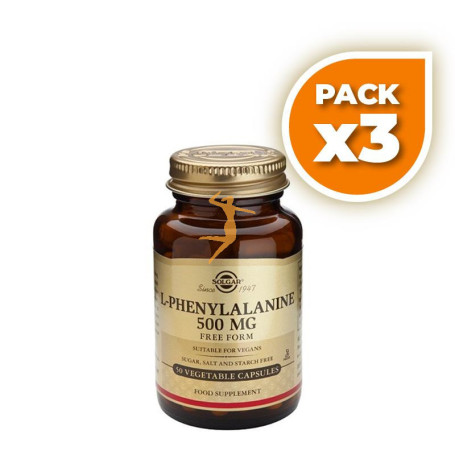 Pack 3x L-FENILALANINA 50 CAPSULAS VEGETALES SOLGAR