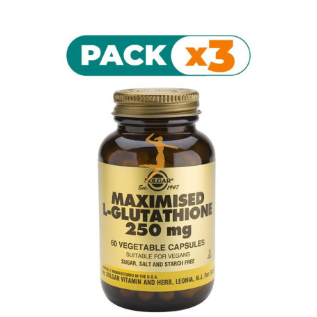 Pack 3x L-GLUTATION MAXIMIZADO 60 CÁPSULAS VEGETALES SOLGAR