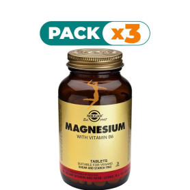 Pack 3x MAGNESIO+VITAMINA B6 250 CAPSULAS SOLGAR