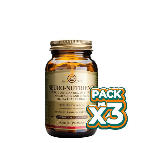 Pack 3x NEURO NUTRIENTES 60 CÁPSULAS SOLGAR