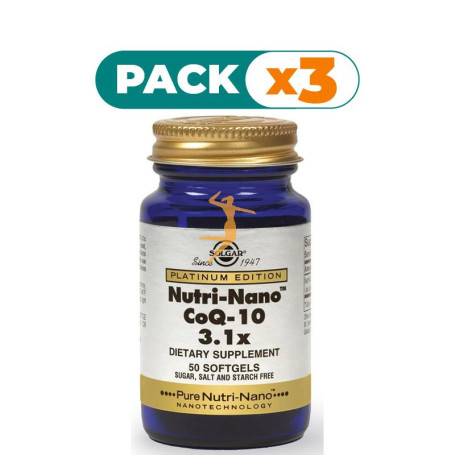 Pack 3x NUTRI-NANO CO-Q10 3.1x 50 CAPSULAS SOLGAR