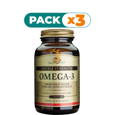 Pack 3x OMEGA-3 120 CÁPSULAS SOLGAR