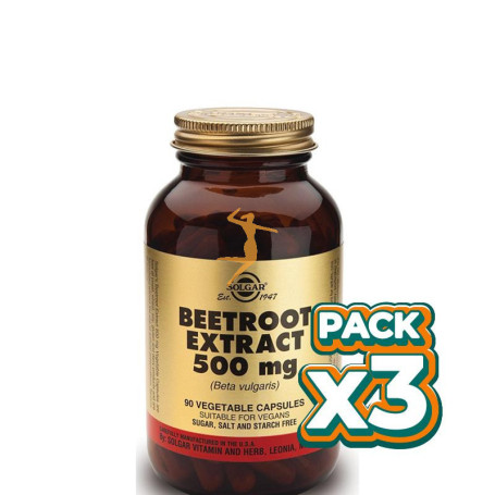 Pack 3x REMOLACHA EXTRACTO 90 CAPSULAS VEGETALES SOLGAR