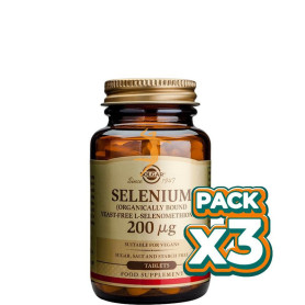 Pack 3x SELENIO 200Mcg. 100 CÁPSULAS SOLGAR