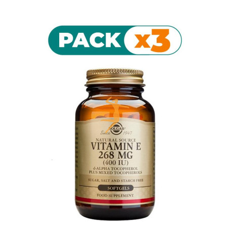Pack 3x VITAMINA E 400 UI (268 MG) 250 CÁPSULAS SOLGAR