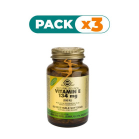 Pack 3x VITAMINA E CON SELENIO SIN LEVADURA 100 CAPSULAS VEGETALES SOLGAR