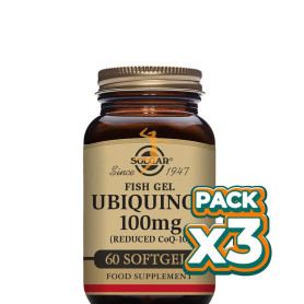 Pack 3x FISHGEL UBIQUINOL 100Mg. 60 CAPSULAS SOLGAR