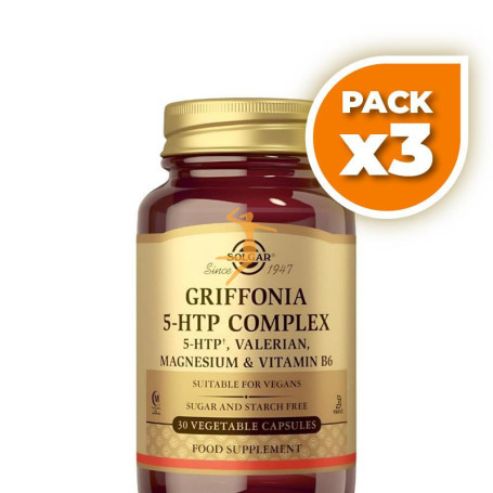 Pack 3x GRIFFONIA 5HTP COMPLEX 30CAPSULAS SOLGAR