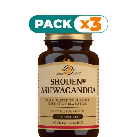 Pack 3x SHODEN ASHWAGANDHA 30 CAPSULAS SOLGAR