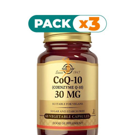 Pack 3x COENZIMA Q10 30MG 60 CÁPSULAS VEGETALES SOLGAR