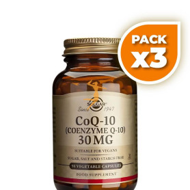 Pack 3x COENZIMA Q10 30MG 90 CÁPSULAS VEGETALES SOLGAR