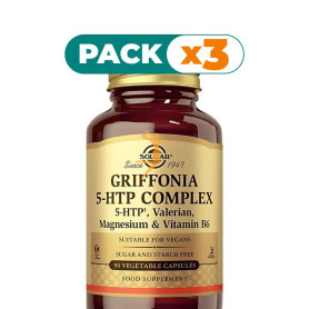 Pack 3x GRIFFONIA 5-HTP COMPLEX 90 CÁPSULAS SOLGAR