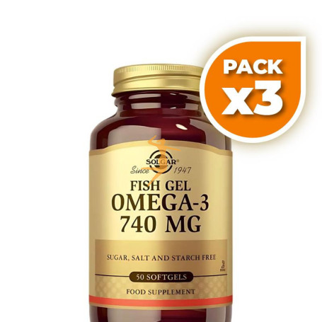 Pack 3x FISH-GEL OMEGA-3 50 CÁPSULAS SOLGAR