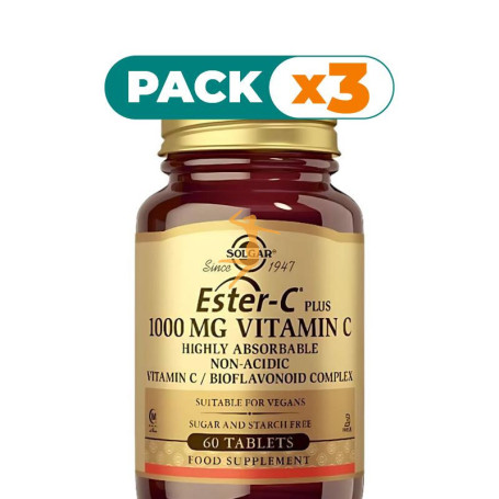 Pack 3x ESTER-C PLUS 1000MG 60 COMPRIMIDOS SOLGAR