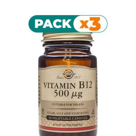 Pack 3x VITAMINA B12 500MCG 50 CÁPSULAS SOLGAR