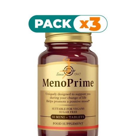 Pack 3x MENOPRIME 30 MINI COMPRIMIDOS SOLGAR