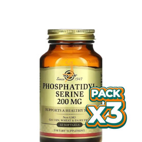 Pack 3x FOSFATIDILSERINA 200MG 60 CÁPSULAS SOLGAR