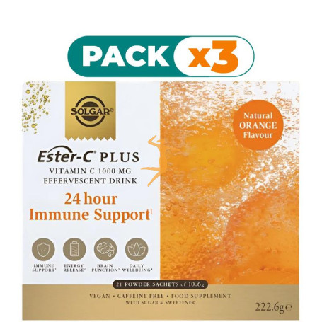 Pack 3x ESTER-C PLUS 1000MG 21 SOBRES SOLGAR
