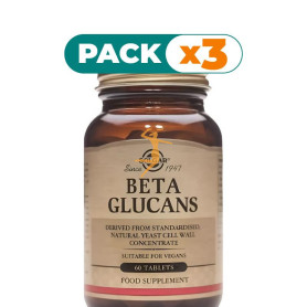 Pack 3x BETA GLUCANOS 60 COMPRIMIDOS SOLGAR