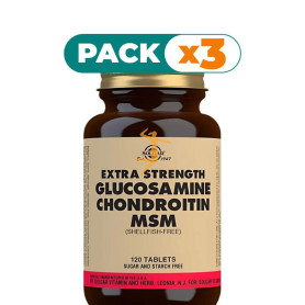 Pack 3x GLUCOSAMINA CONDROITINA MSM 120 COMPRIMIDOS SOLGAR