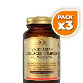 Pack 3x COLAGENO VEGETARIANO OVODERM 60 CAPSULAS SOLGAR