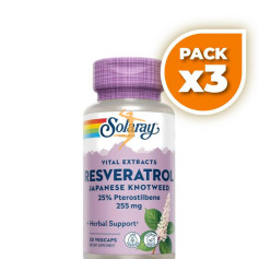 Pack 3x SUPER RESVERATROL 250Mg. 30 CÁPSULAS VEGETALES SOLARAY