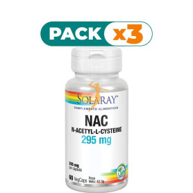 Pack 3x NAC 60 CAPSULAS VEGETALES SOLARAY