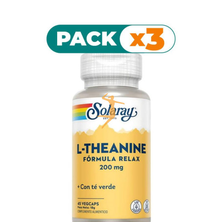 Pack 3x L-THEANINE 200Mg. 45 CÁPSULAS SOLARAY