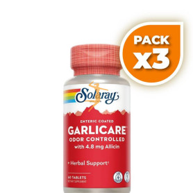 Pack 3x GARLICARE 10.000Mcg. 60 COMPRIMIDOS SOLARAY