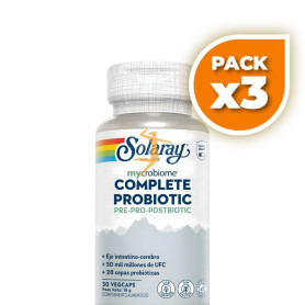 Pack 3x MYCROBIOME COMPLETE PROBIOTIC 30 CÁPSULAS VEGETALES SOLARAY