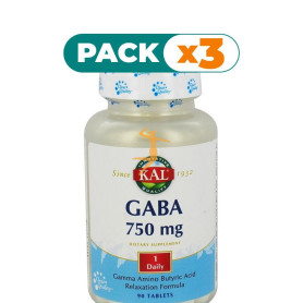 Pack 3x GABA 750Mg. 90 COMPRIMIDOS KAL