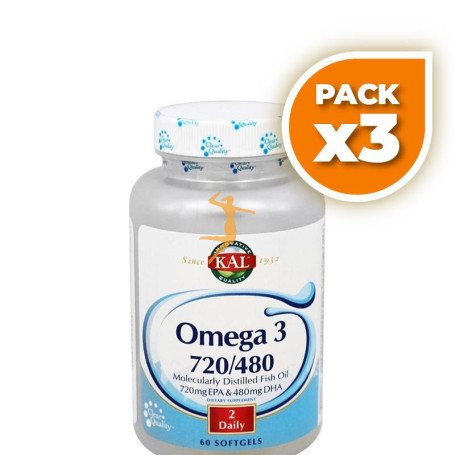 Pack 3x OMEGA 3 720/480 60 PERLAS KAL