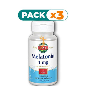 Pack 3x MELATONIN 1Mg. 120 COMPRIMIDOS KAL