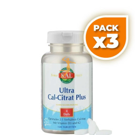 Pack 3x ULTRA CAL-CITRATE+K2 120 COMPRIMIDOS KAL