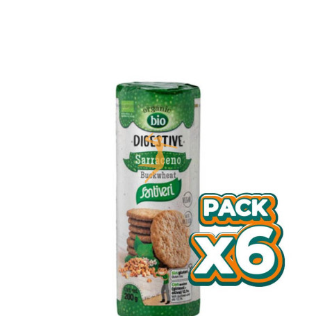 Pack 6x GALLETAS DIGESTIVE SARRACENO BIO 200Gr. SANTIVERI